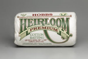 Batting Heirloom Premium Bleached Cotton Blend 90in x 108in