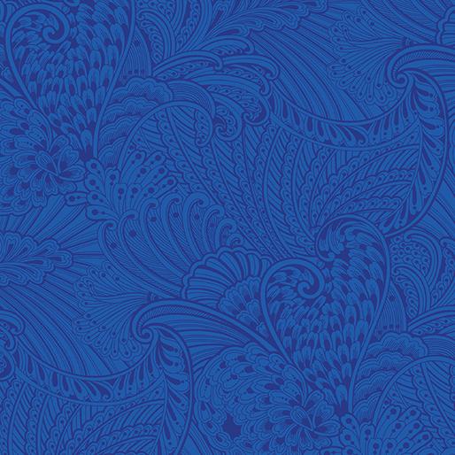 Peacock Flourish - Dk Blue